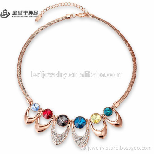 2015 Beautiful CZ Crystal Necklace Jewelry/Crystal Statement Necklace